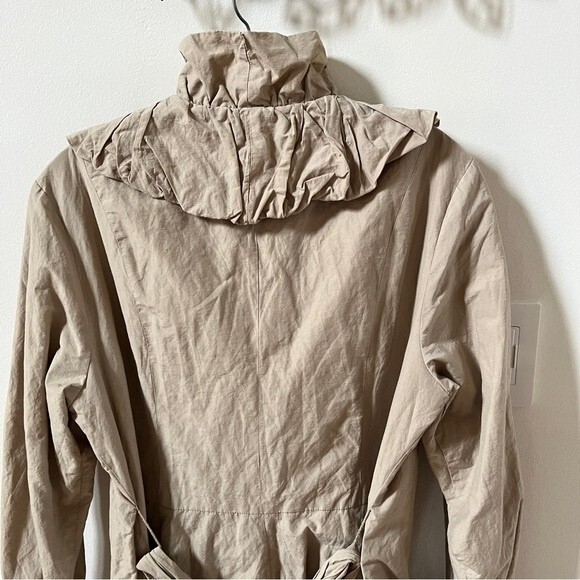 On Parle De Vous Ruffled Neck Belted Trench-coat in Beige XL - Picture 11 of 16